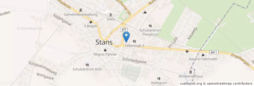 Mapa de ubicacion de Schul- und Gemeindebibliothek Stans en スイス, Nidwalden, Stans.
