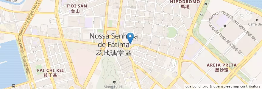 Mapa de ubicacion de 大西洋銀行 Banco Nacional Ultramarino en China, Macau, Guangdong, Concelho De Macau, 珠海市, 香洲区, 花地瑪堂區 Nossa Senhora De Fátima.