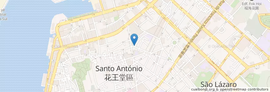 Mapa de ubicacion de Banco Nacional Ultramarino en China, Macau, Cantão, 珠海市, Macau, 香洲区, Santo António.