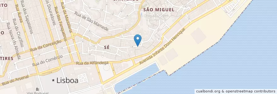 Mapa de ubicacion de Pizzeria Romana al tavolo en Portugal, Lisbon, Grande Lisboa, Lisbon, Santa Maria Maior.