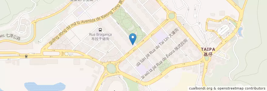 Mapa de ubicacion de 工商銀行 Banco Industrial e Comercial da China en Cina, Guangdong, Macao, Taipa, 珠海市, 嘉模堂區 Nossa Senhora Do Carmo, Coloane, 香洲区, 聖方濟各堂區.