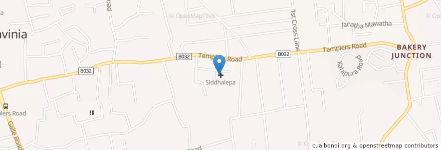 Mapa de ubicacion de Siddhalepa en Sri Lanka, බස්නාහිර පළාත, Distrikt Colombo.