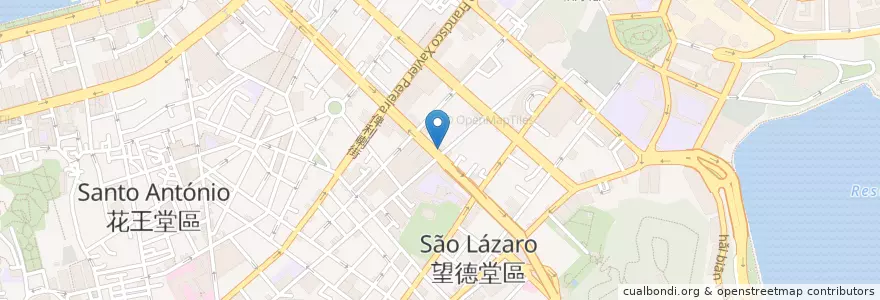 Mapa de ubicacion de 中國建設銀行 Banco de Construção da China en China, Macau, Guangdong, 珠海市, Macau, 香洲区, 花王堂區 Santo António.