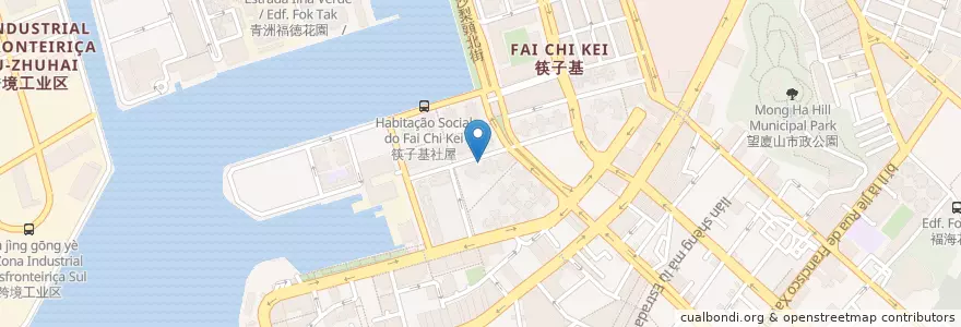 Mapa de ubicacion de 中國建設銀行(筷子基支行) en 中国, 澳門, 广东省, 澳門市, 珠海市, 香洲区, 花地瑪堂區.