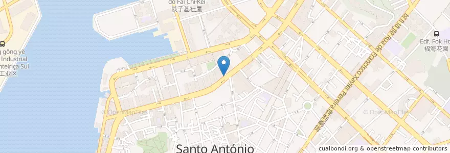 Mapa de ubicacion de Banco Comercial de Macau en China, Cantão, Macau, 珠海市, Macau, 香洲区, Nossa Senhora De Fátima, Santo António.