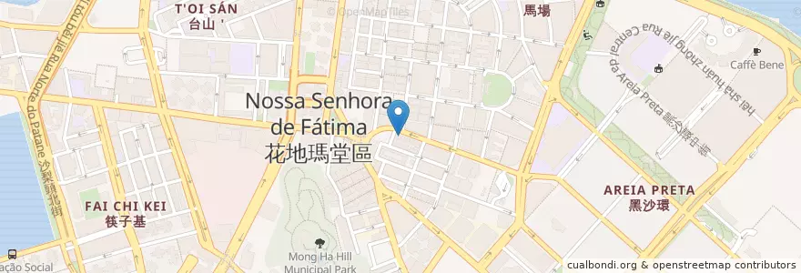 Mapa de ubicacion de 澳門商業銀行Banco Comercial de Macau en 중국, 마카오, 광둥성, 마카오 시, 珠海市, 香洲区, 花地瑪堂區 Nossa Senhora De Fátima.