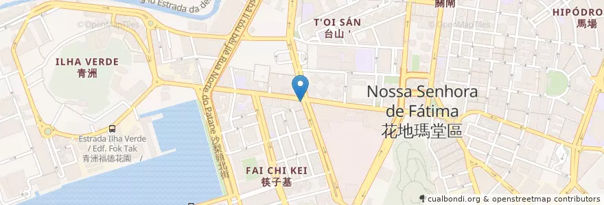 Mapa de ubicacion de 華僑永亨銀行 Banco OCBC Weng Hang en Китай, Макао, Гуандун, Макао, 珠海市, 香洲区, Носса-Сеньора-Ди-Фатима.