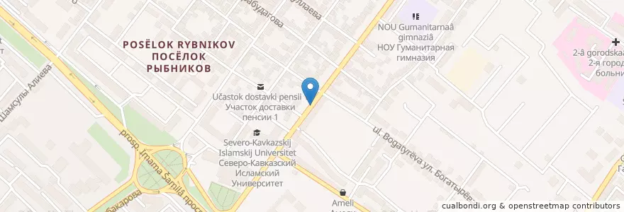 Mapa de ubicacion de Дахадаева 105 en 러시아, Северо-Кавказский Федеральный Округ, Дагестан, Городской Округ Махачкала.