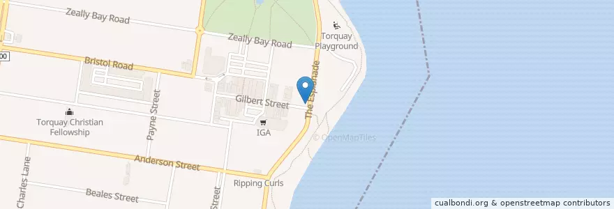Mapa de ubicacion de The Pond Cafe en أستراليا, ولاية فيكتوريا, Surf Coast Shire.