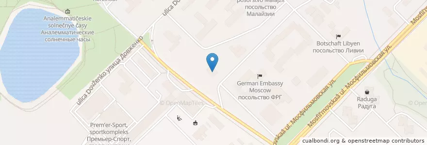 Mapa de ubicacion de Embajada de Emiratos Árabes Unidos en Rusia, Distrito Federal Central, Москва, Западный Административный Округ, Район Раменки.