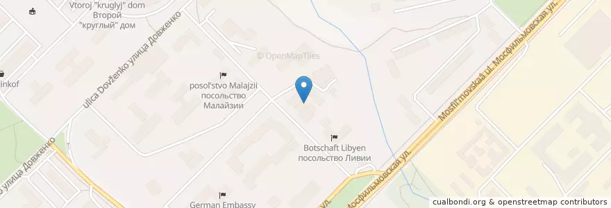 Mapa de ubicacion de Посольство Кувейта en Russie, District Fédéral Central, Moscou, Западный Административный Округ, Район Раменки.