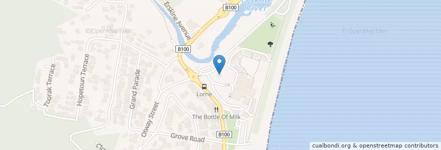 Mapa de ubicacion de Lorne Bowls Club en Avustralya, Victoria, Surf Coast Shire.
