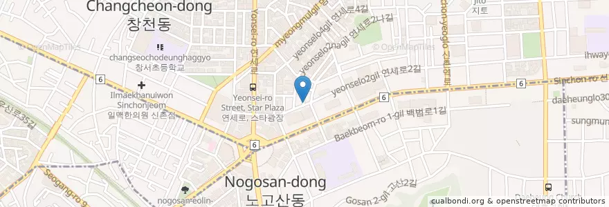 Mapa de ubicacion de 럭키 스터디 카페 en Zuid-Korea, Seoel, 마포구.