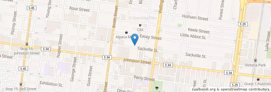 Mapa de ubicacion de Mill house brewery en オーストラリア, ビクトリア, City Of Yarra.