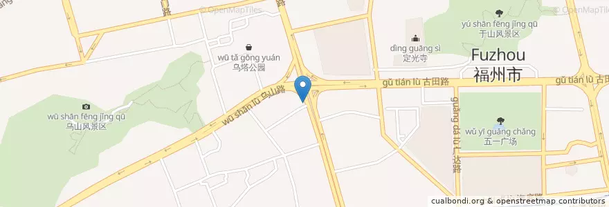 Mapa de ubicacion de 破店(南門店) en China, Fujian, Fuzhou, Gŭlóu Qū.