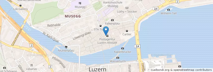 Mapa de ubicacion de Magdalena (restaurant upstairs) en 스위스, Luzern, 루체른.