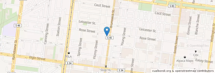 Mapa de ubicacion de Pho La Que Basil Leaf en Australien, Victoria, City Of Yarra.