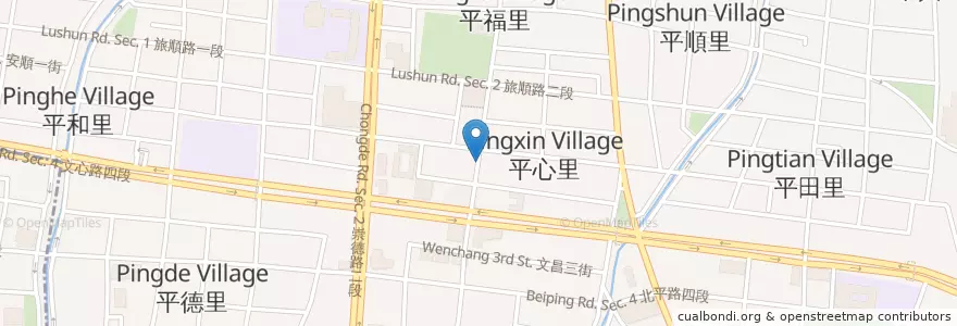 Mapa de ubicacion de 1+1雞排專賣店 en Taiwan, Taichung, 北屯區.