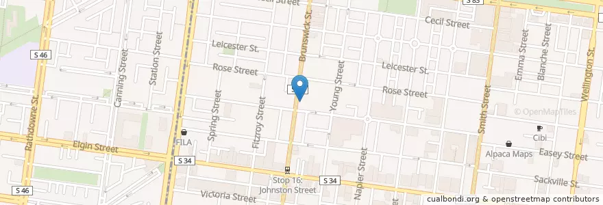 Mapa de ubicacion de Babka Bakery Cafe en Australië, Victoria, City Of Yarra.