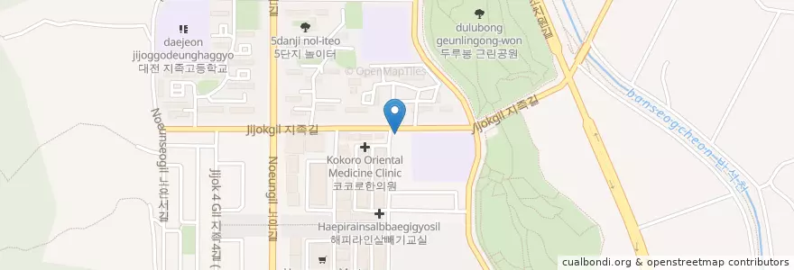 Mapa de ubicacion de 지족동 우체국 en 대한민국, 대전, 유성구, 노은동.
