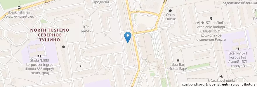 Mapa de ubicacion de Библиотека №123 en ロシア, 中央連邦管区, モスクワ, Северо-Западный Административный Округ, Район Северное Тушино.