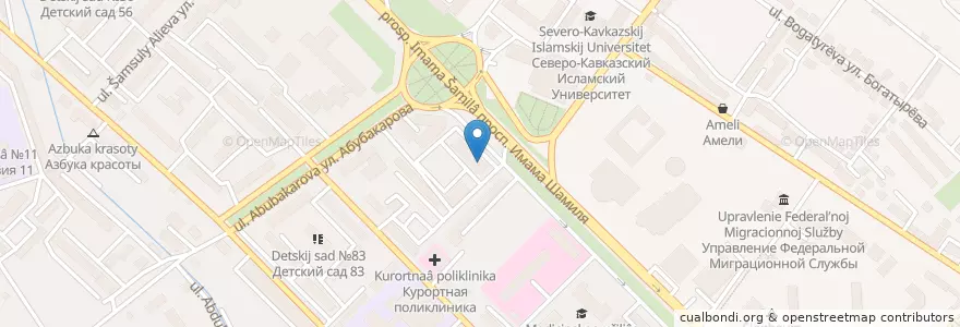 Mapa de ubicacion de Генезис en ロシア, 北カフカース連邦管区, Дагестан, Городской Округ Махачкала.