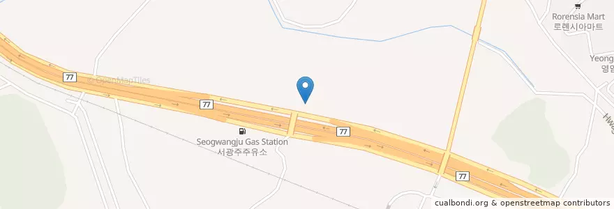 Mapa de ubicacion de GS칼텍스 옥산주유소 en Corée Du Sud, Jeolla Du Sud, Gwangju, 서구.