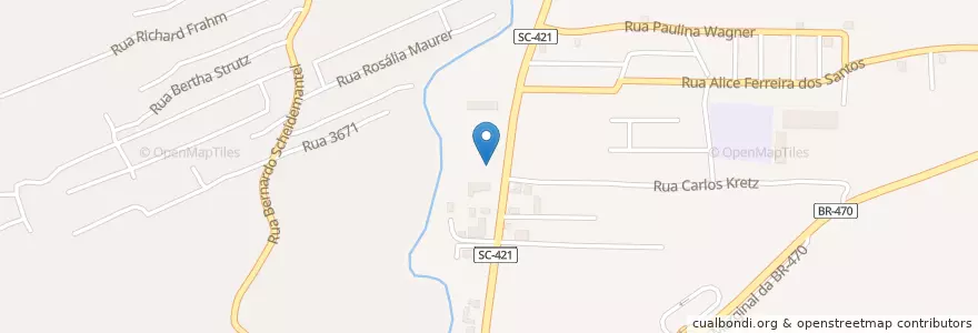 Mapa de ubicacion de Valsu Lanches en 巴西, 南部, 圣卡塔琳娜, Região Geográfica Intermediária De Blumenau, Microrregião De Blumenau, 布盧梅瑙.