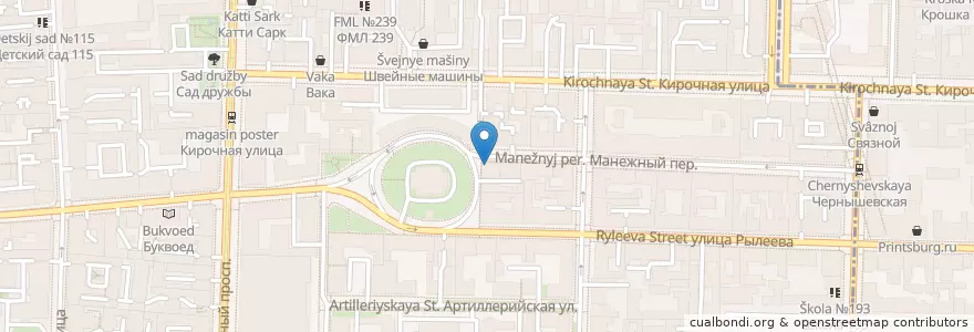 Mapa de ubicacion de Винсент en Russia, Northwestern Federal District, Leningrad Oblast, Saint Petersburg, Центральный Район, Литейный Округ.