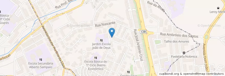 Mapa de ubicacion de MiniMercado Teresinha en البرتغال, المنطقة الشمالية (البرتغال), براغا, كافادو, براغا, São Vítor.