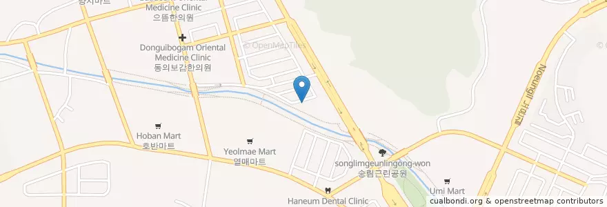 Mapa de ubicacion de 행복한 교회 en Corea Del Sud, Daejeon, 유성구, 노은동.