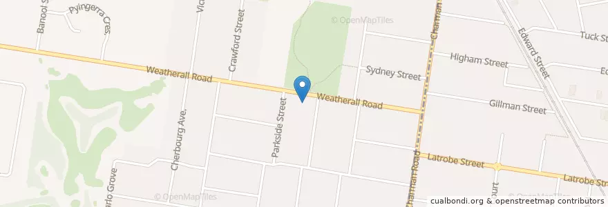 Mapa de ubicacion de Hole In One Pasta & Pizza en Australia, Victoria, City Of Kingston.
