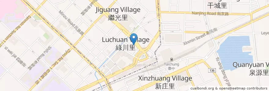 Mapa de ubicacion de 高山拉麵 en 臺灣, 臺中市, 東區.