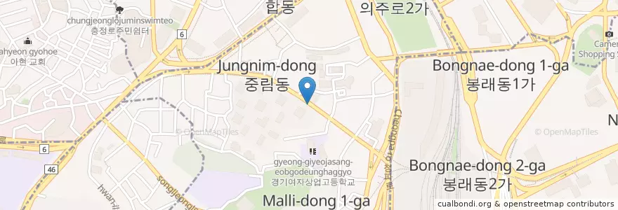 Mapa de ubicacion de 서울우진갈비 en Korea Selatan, 서울, 중구, 중림동.