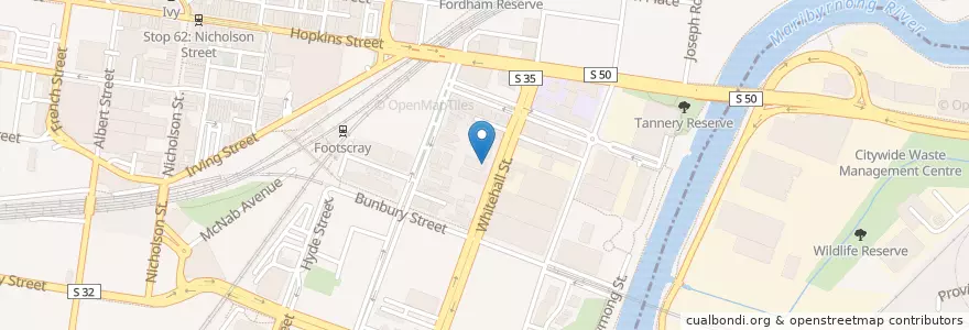 Mapa de ubicacion de The Whitehall Cafe en Australia, Victoria, City Of Maribyrnong.