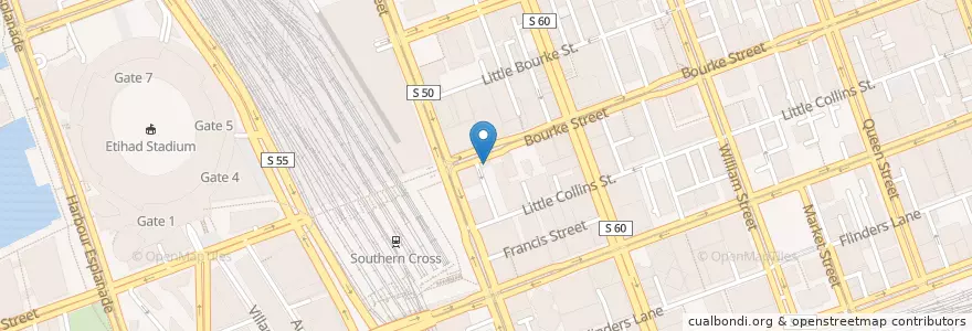 Mapa de ubicacion de Chaf's Cafe en Австралия, Виктория, City Of Melbourne.