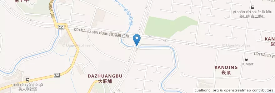 Mapa de ubicacion de 輕軌濱海沙崙站 en 臺灣, 新北市, 淡水區.