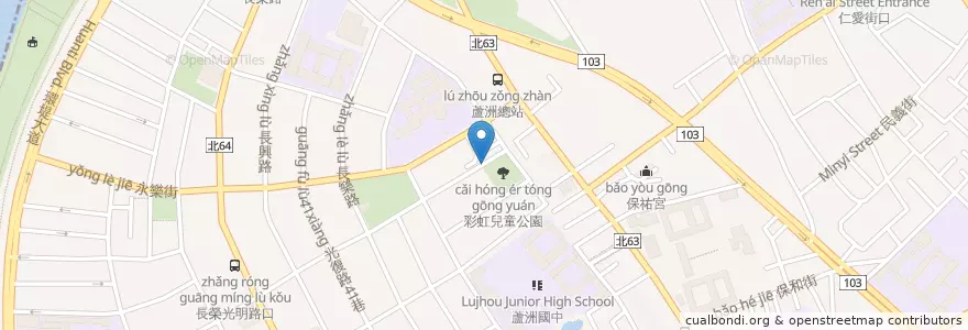 Mapa de ubicacion de 彩虹兒童公園 en تایوان, 新北市, 蘆洲區.