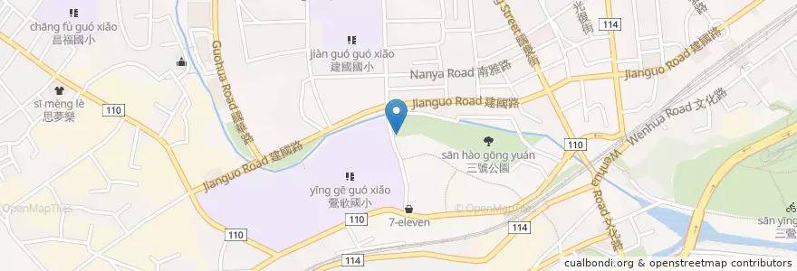 Mapa de ubicacion de 建國育英路口 en تايوان, تايبيه الجديدة, 鶯歌區.