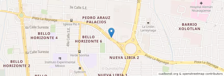 Mapa de ubicacion de Centro Dental Pío X en ニカラグア, マナグア県, Managua (Municipio).