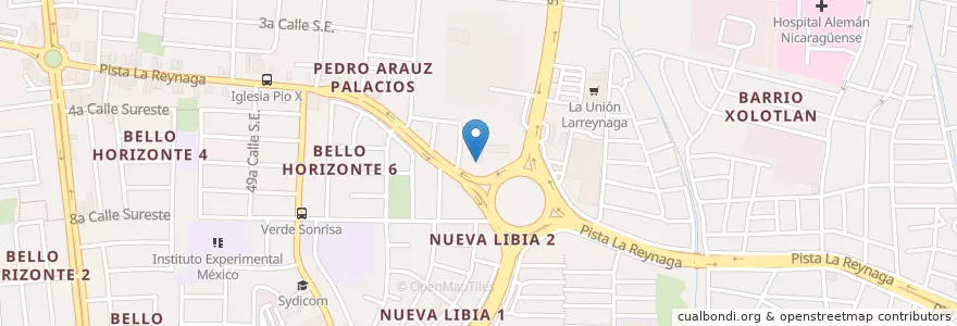 Mapa de ubicacion de BDF la Virgen en نيكاراجوا, Departamento De Managua, Managua (Municipio).