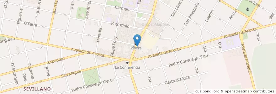Mapa de ubicacion de cadeca en كوبا, La Habana, Diez De Octubre.