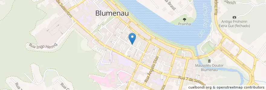 Mapa de ubicacion de Uninter en 巴西, 南部, 圣卡塔琳娜, Região Geográfica Intermediária De Blumenau, Microrregião De Blumenau, 布盧梅瑙.