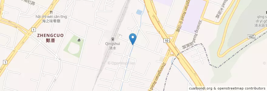 Mapa de ubicacion de 清水火車站 en تايوان, تاي شانغ, 清水區.