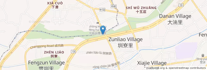 Mapa de ubicacion de 圓環西中山路口 en Taiwan, Taichung, 豐原區.
