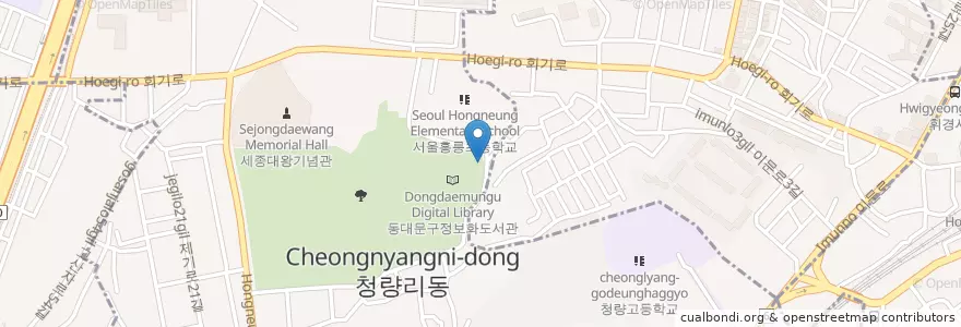 Mapa de ubicacion de 서울특별시 여성안심택배함 en 大韓民国, ソウル, 東大門区, 清涼里洞, 清涼里洞.