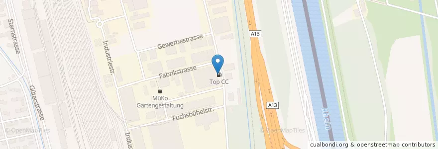 Mapa de ubicacion de Top CC en İsviçre, Sankt Gallen, Wahlkreis Werdenberg, Buchs (Sg).