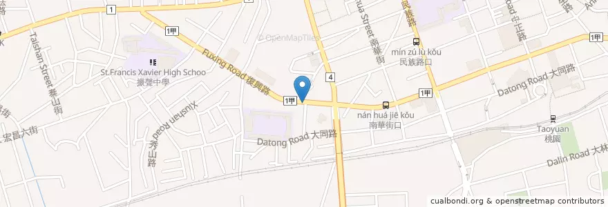 Mapa de ubicacion de 復興路大同路200巷口 en 臺灣, 桃園市, 桃園區.