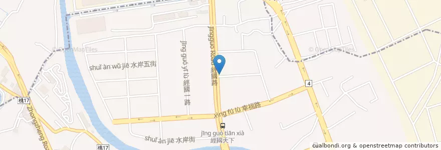 Mapa de ubicacion de JingGuo Bus Station en Taiwan, Taoyuan.