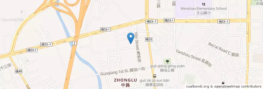 Mapa de ubicacion de 國信公園 en 臺灣, 桃園市, 桃園區.